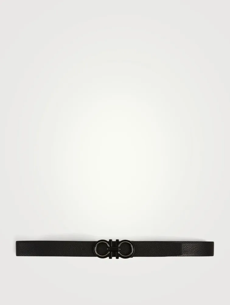 Reversible And Adjustable Leather Gancini Belt