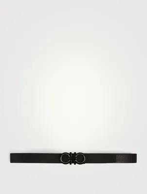 Reversible And Adjustable Leather Gancini Belt