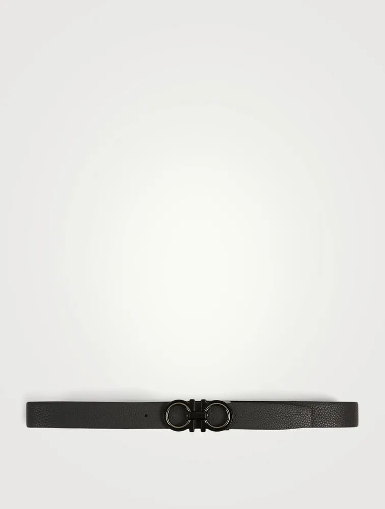 Reversible And Adjustable Leather Gancini Belt