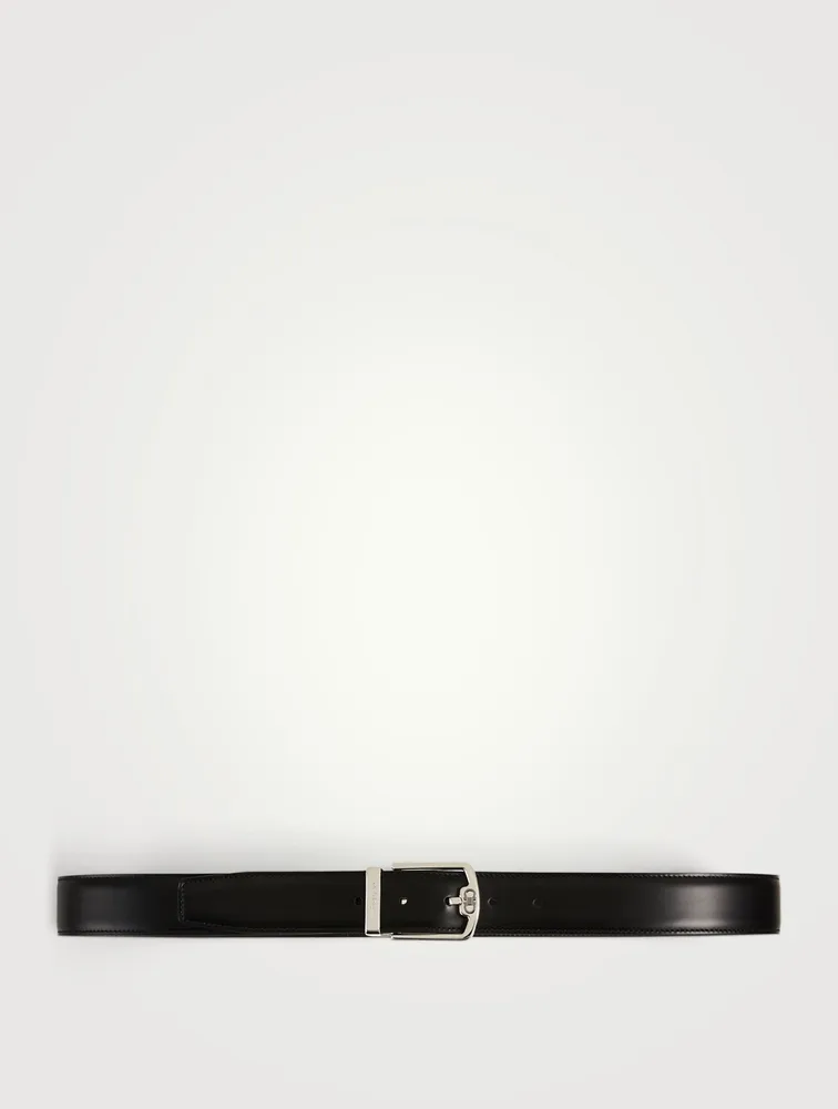 Reversible And Adjustable Leather Gancini Belt