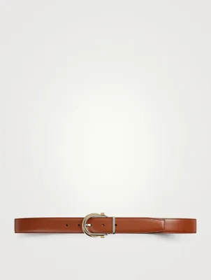 Reversible And Adjustable Leather Gancini Belt