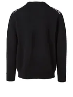 Wool Crewneck Sweater Check Print