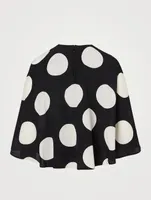 Crepe de Chine Silk Blouse Patchy Big Dots Print