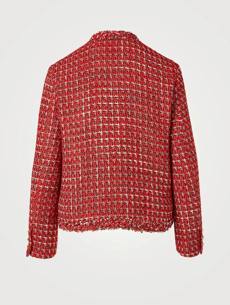 Wool-Blend Lurex Tweed Jacket