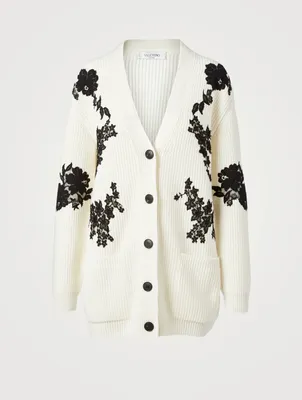 Wool And Cashmere Lace Cardigan