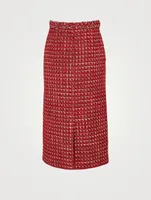 Sensation Lurex Tweed Pencil Midi Skirt