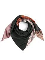 Silk Scarf In Patchwork Print