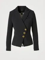 Long-Sleeve Wrap Blazer