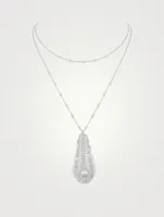 Plume De Paon White Gold Layered Pendant Necklace With Diamonds