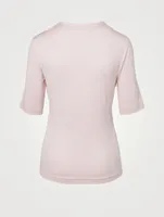 Cotton T-Shirt With Elbow-Sleeves
