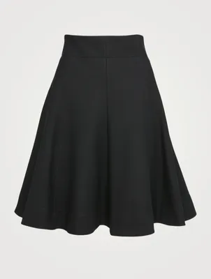 Cotton Piqué Flared Skirt