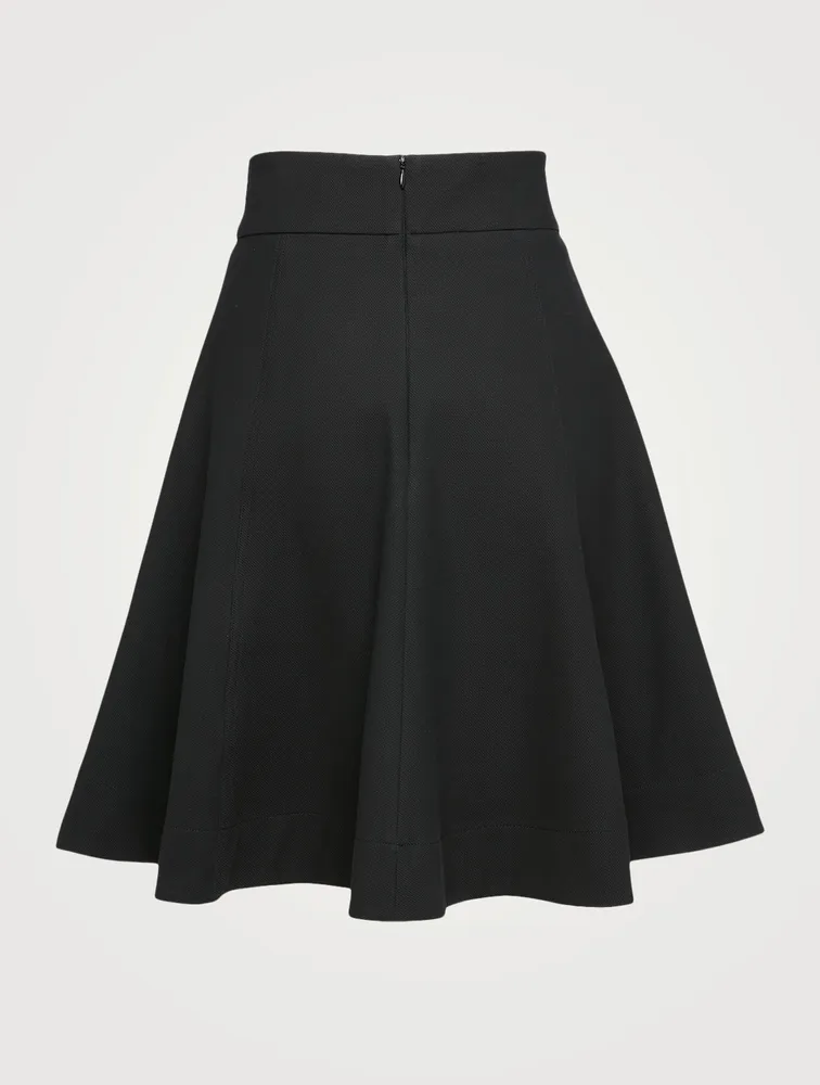 Cotton Piqué Flared Skirt