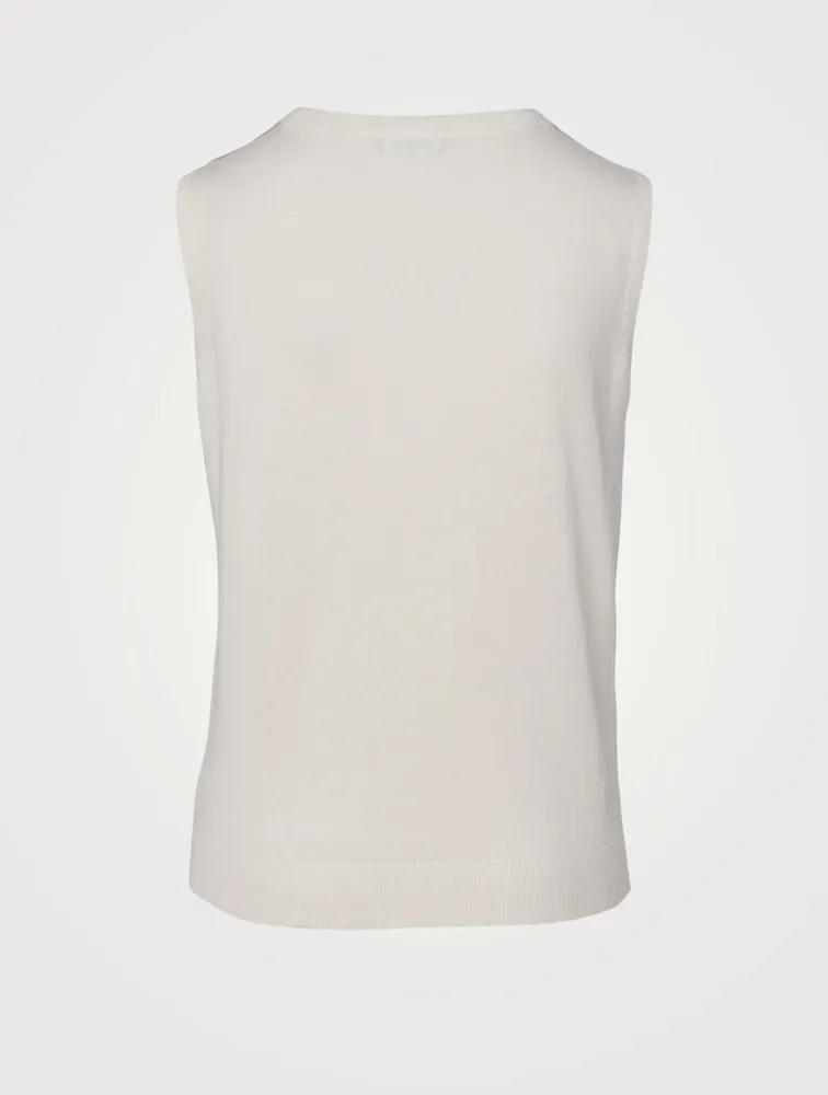 Linen-Blend Sleeveless Knit Top