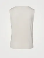 Linen-Blend Sleeveless Knit Top