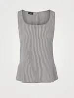 Silk Crêpe Top Striped Print