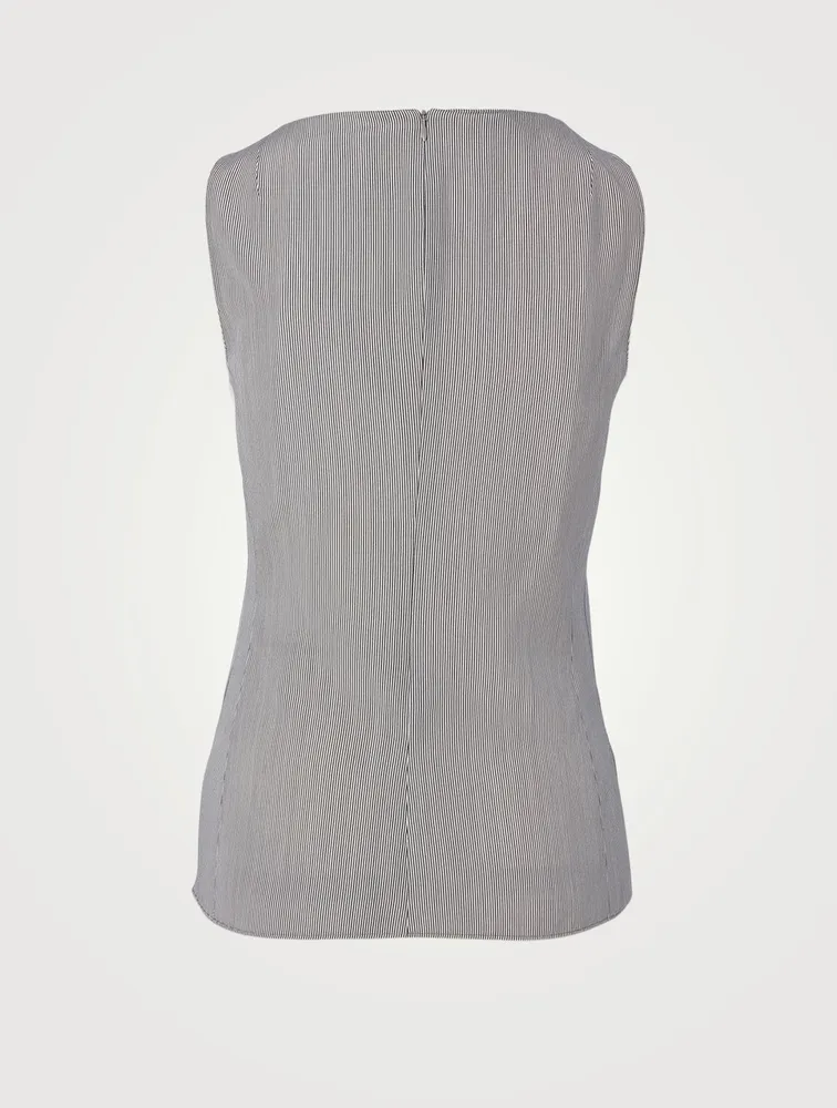 Silk Crêpe Top Striped Print