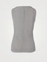 Silk Crêpe Top Striped Print