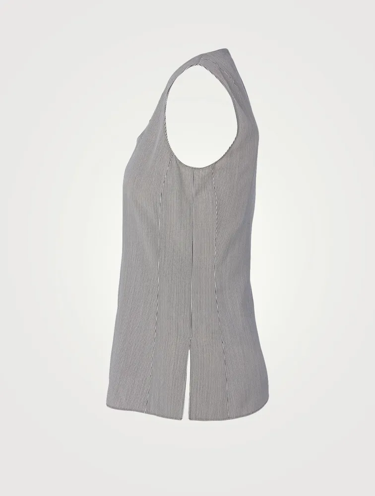 Silk Crêpe Top Striped Print