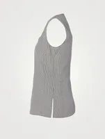 Silk Crêpe Top Striped Print