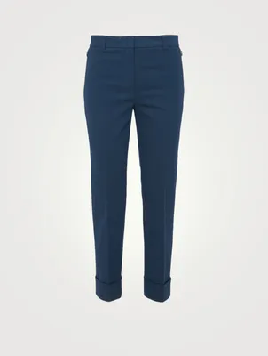 Cotton Stretch Cropped Pants