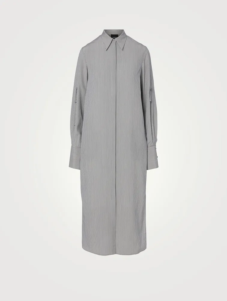 Silk Crêpe Midi Shirt Dress