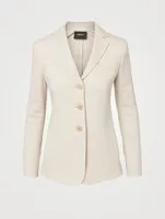 Wool And Cotton Piqué Blazer