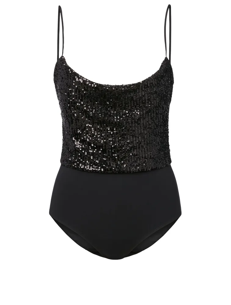 Sequinned Sleeveless Bodysuit