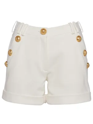 Cotton Low-Rise Shorts With Buttons