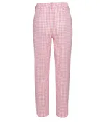 Cotton Tapered Pants Gingham Print