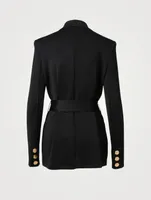 Belted Jacket With Buttons