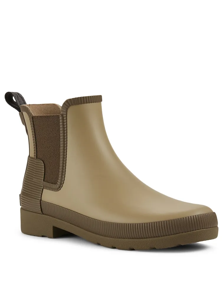 Texture Block Rubber Chelsea Rain Boots