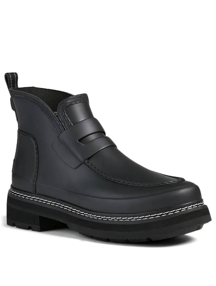 Refined Stitch Detail Rubber Loafer Ankle Boots