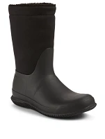 Original Insulated Roll Top Neoprene And Rubber Rain Boots With Sherpa Lining