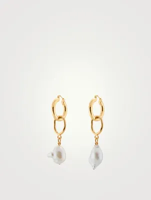 Found Object Pair Earrings With Pearls