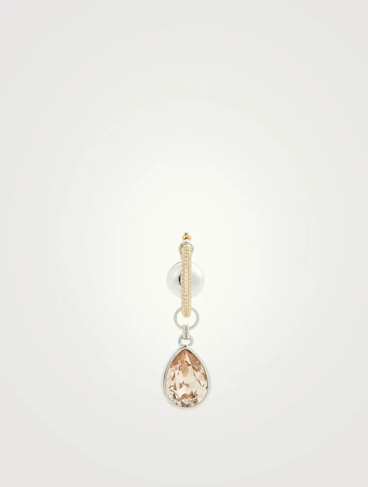 Hyacinth Hoop Earring With Crystal