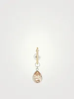 Hyacinth Hoop Earring With Crystal