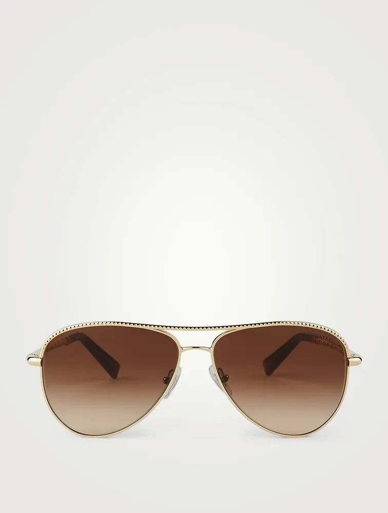 Diamond Point Aviator Sunglasses