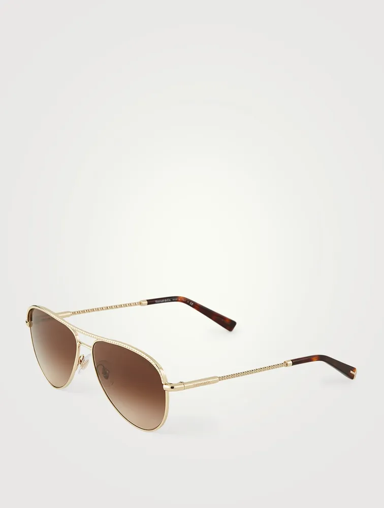 Diamond Point Aviator Sunglasses