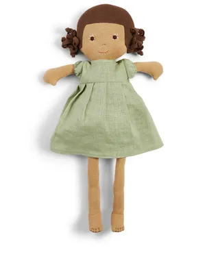 Rosie Plush Doll In  Linen Dress