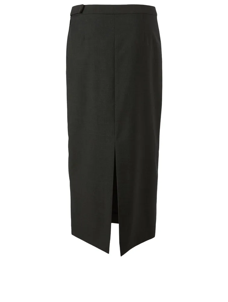 Pol Wool And Silk Midi Skirt