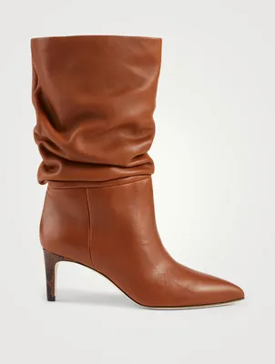 Slouch Leather Heeled Boots