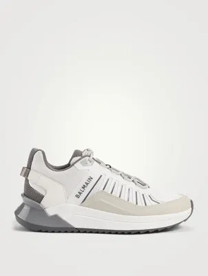 B-Trail Leather And Mesh Sneakers