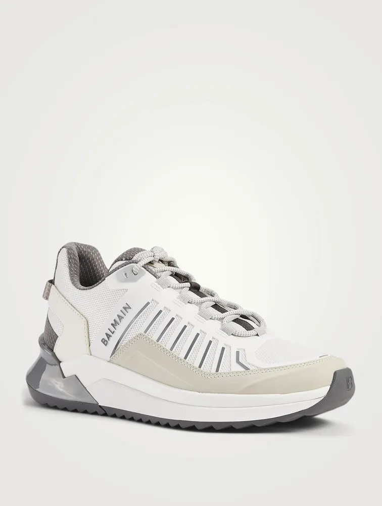 B-Trail Leather And Mesh Sneakers