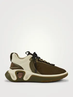 B-Runner Leather And Mesh Sneakers