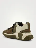 B-Runner Leather And Mesh Sneakers