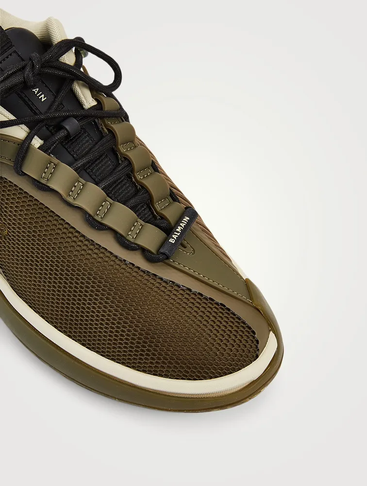 B-Runner Leather And Mesh Sneakers