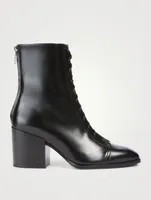 Lotta Leather Heeled Lace-Up Ankle Boots