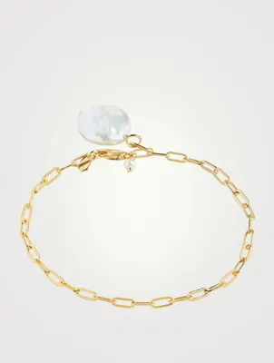 Alessandra Goldplated Bracelet With Pearl