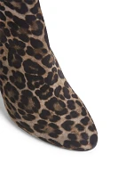 Lou 100 Suede Heeled Ankle Boots In Leopard Print