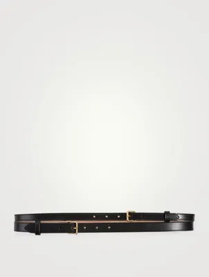 Thin Double Leather Belt